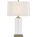 Genevieve 28.75 inch 150 watt Antque Brass and Crystal Table Lamp Portable Light