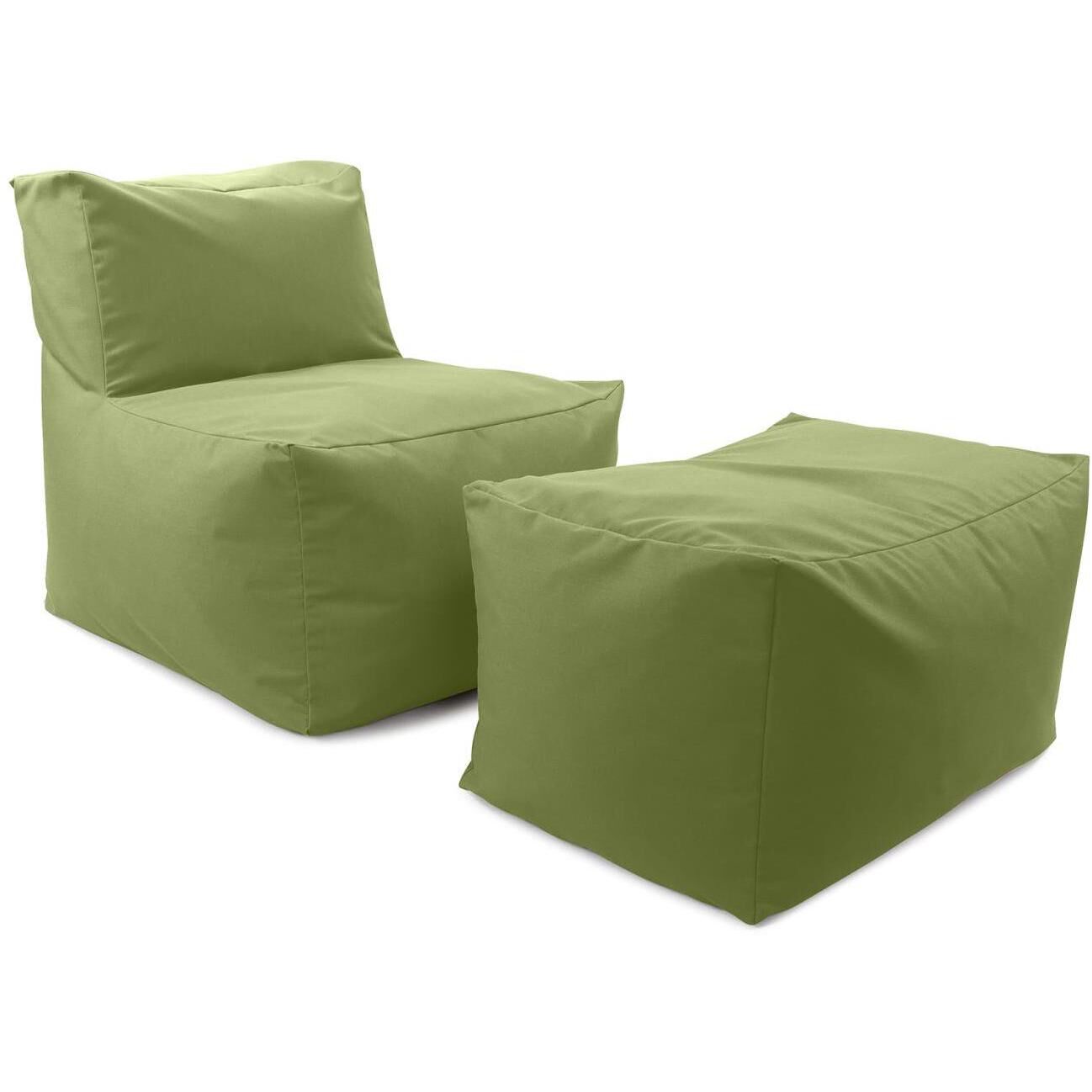 Seascape Moss Outdoor Pouf Chair Cover