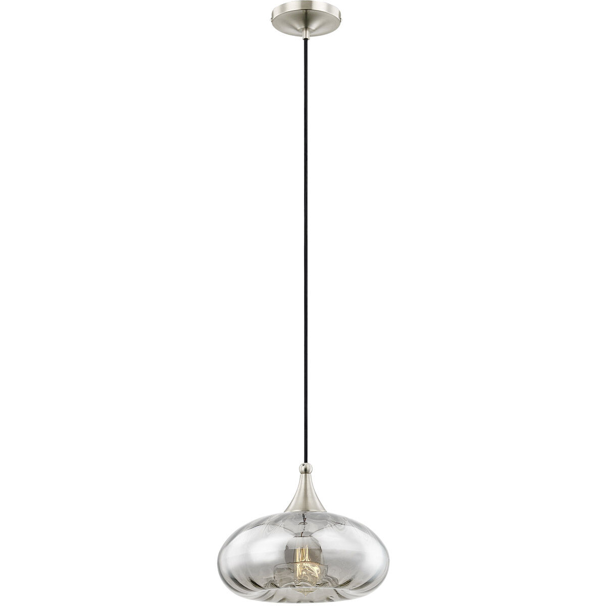 Art Glass 1 Light 10.5 inch Brushed Nickel Mini Pendant Ceiling Light