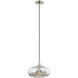 Art Glass 1 Light 10.5 inch Brushed Nickel Mini Pendant Ceiling Light