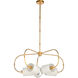 Bradshaw Orrell 5 Light 31 inch Antique Gold Leaf/Cream Chandelier Ceiling Light