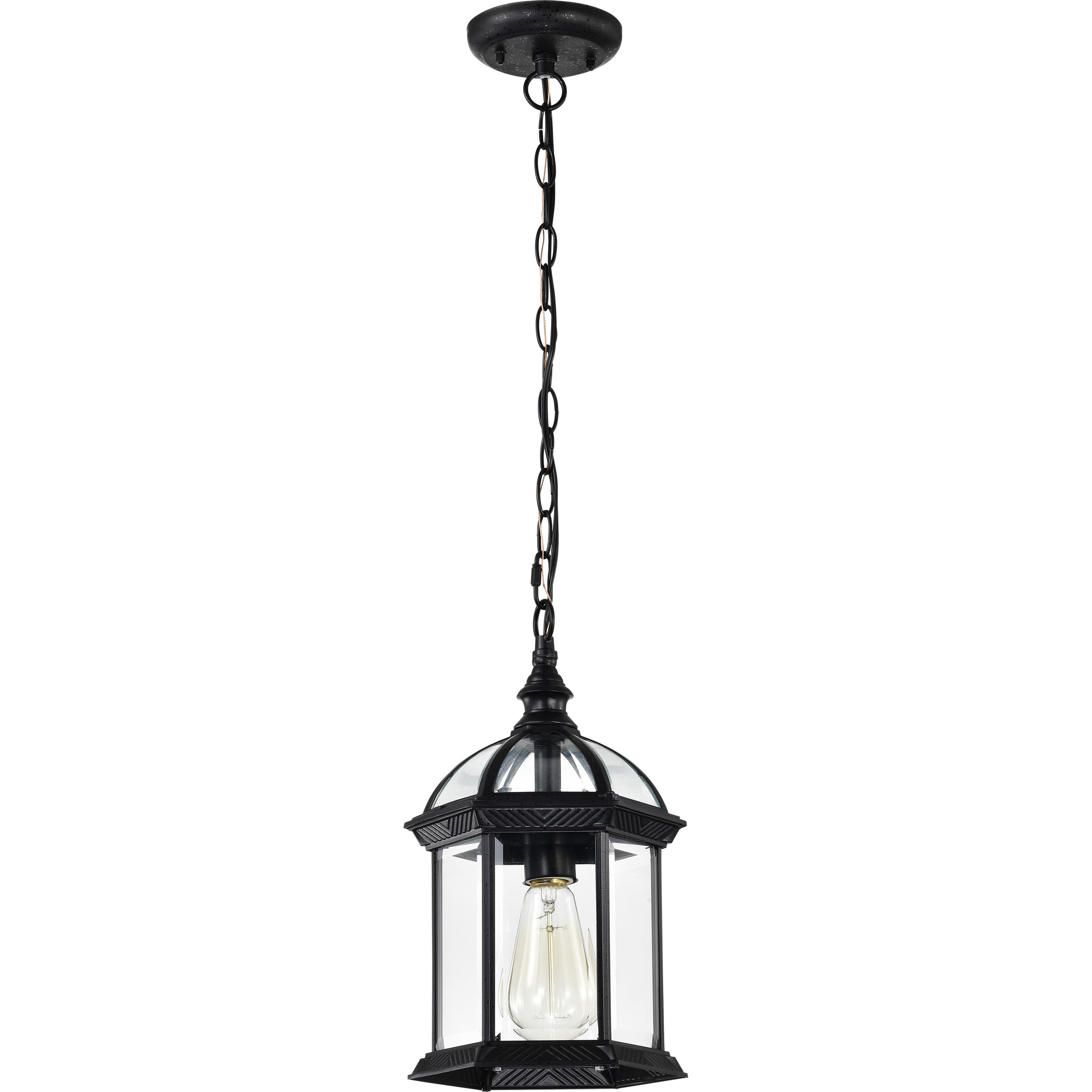 Boxwood 1 Light 8 inch Textured Black Outdoor Hanging Lantern