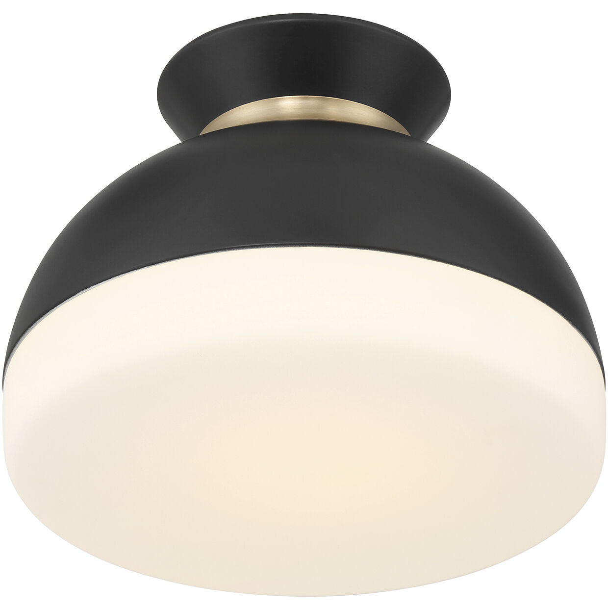 Gidget 1 Light 10.25 inch Matte Black and Vibrant Gold Flush Ceiling Light
