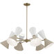 Phix LED 38.75 inch Champagne Bronze with Greige and White Chandelier Ceiling Light