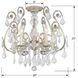 Regis 6 Light 20 inch Olde Silver Semi Flush Ceiling Light