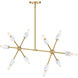 Star Dust 10 Light 34.75 inch Brushed Gold Island Pendant Ceiling Light