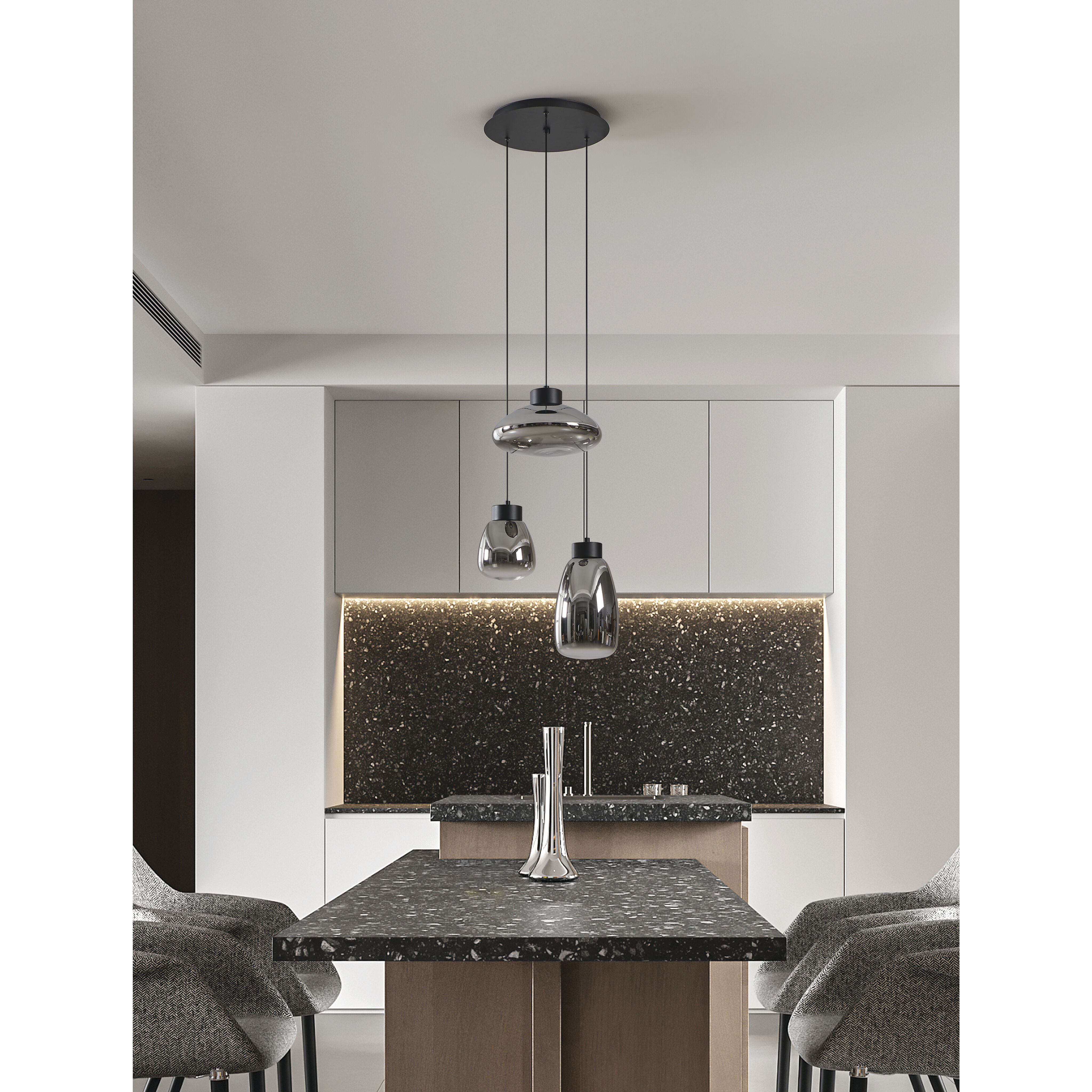 Sarnarra LED 17.44 inch Black Pendant Ceiling Light