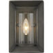 Smyth 1 Light 6 inch Gunmetal Bronze Wall Sconce Wall Light in Clear Glass, Damp