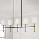 Hollis 5 Light 48 inch Matte Black with Hammered Gold Island Light Ceiling Light
