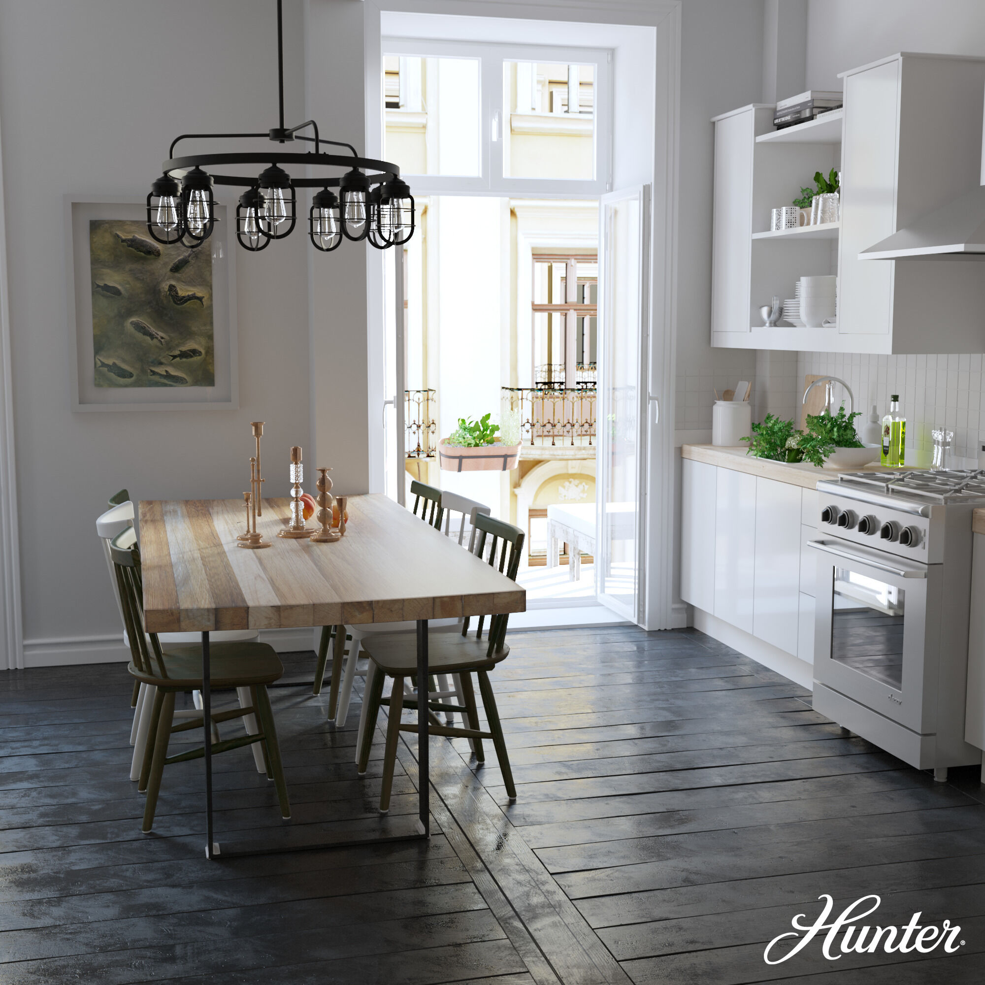 Starklake 9 Light 34.5 inch Natural Iron Chandelier Ceiling Light