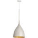 Fleur 1 Light 12.5 inch White and Gold Single Pendant Ceiling Light