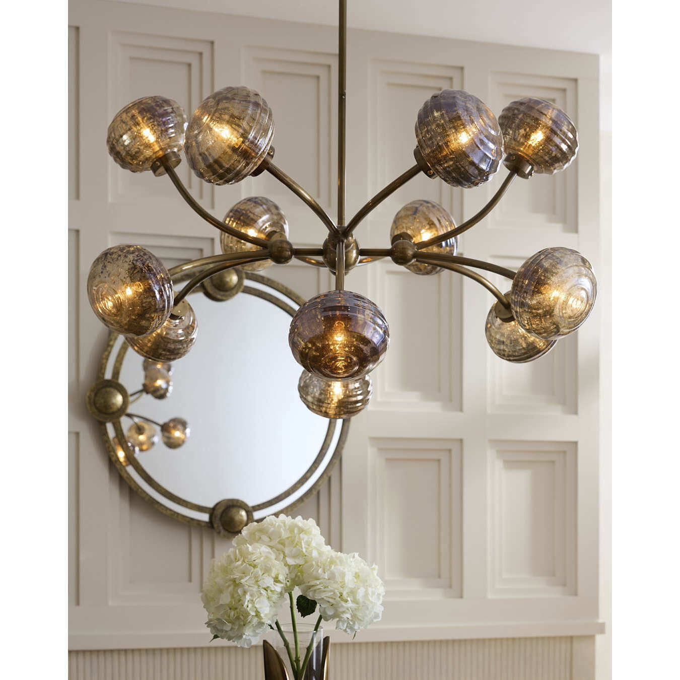 Merrick 12 Light 39 inch Vintage Brass Chandelier Ceiling Light