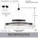 Grande Illusion LED 48.5 inch Coal with Polished Nickel Pendant Ceiling Light