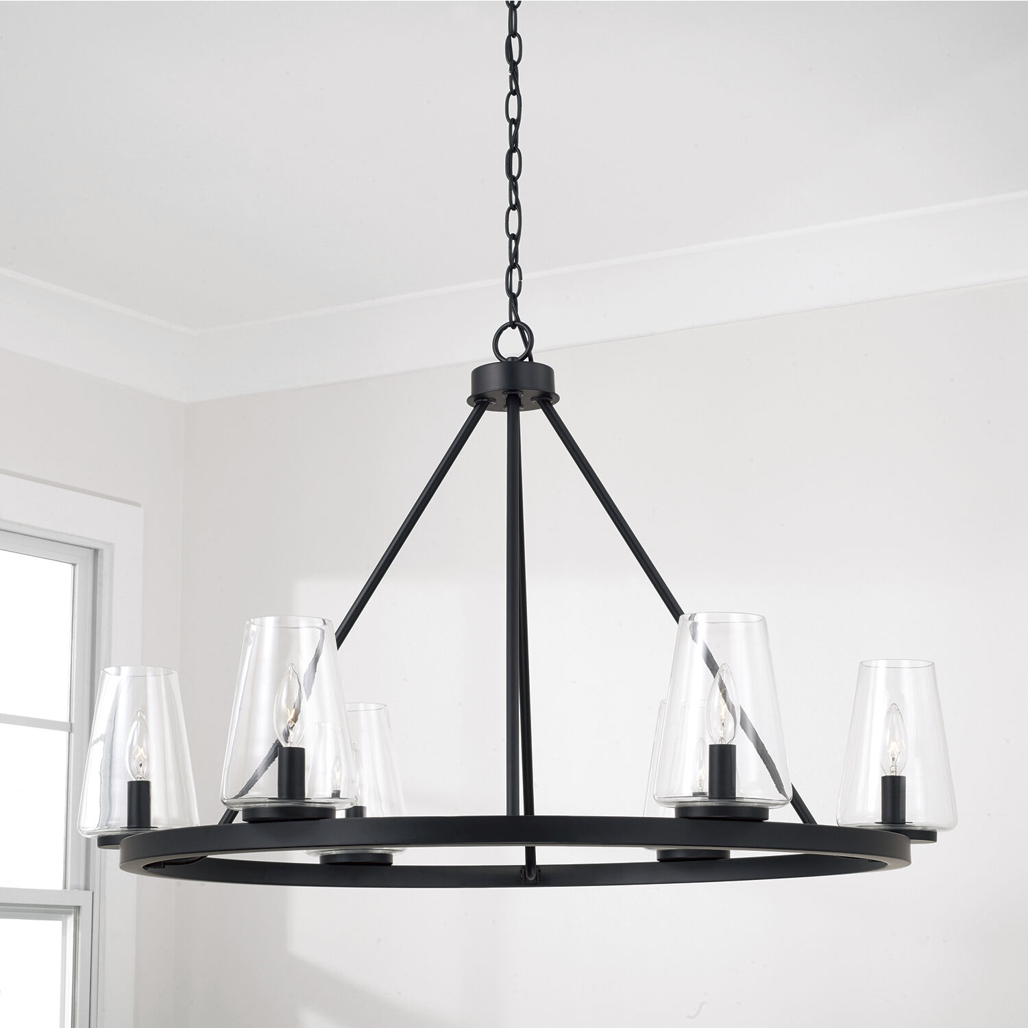 Aaron 6 Light 36 inch Matte Black Chandelier Ceiling Light