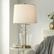 Cameron 30 inch 150 watt Clear Seeded and Gold and Off-White Table Lamp Portable Light