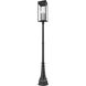 Nova 5 Light 117 inch Black Outdoor Post Mounted Fixture in Clear Glass