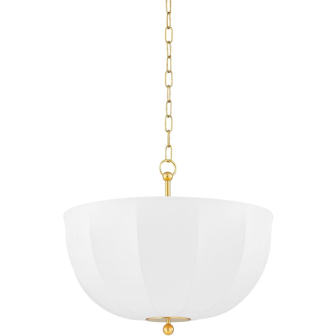Meshelle 1 Light 20.25 inch Aged Brass Pendant Ceiling Light