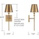 Whitney 1 Light 6.5 inch Aged Brass Sconce Wall Light