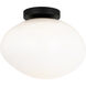 Melotte 1 Light 11.38 inch Black Wall Sconce Wall Light in Black and Opal Glass