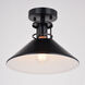 Canton LED 11.5 inch Black and Matte White Semi-Flush Mount Ceiling Light