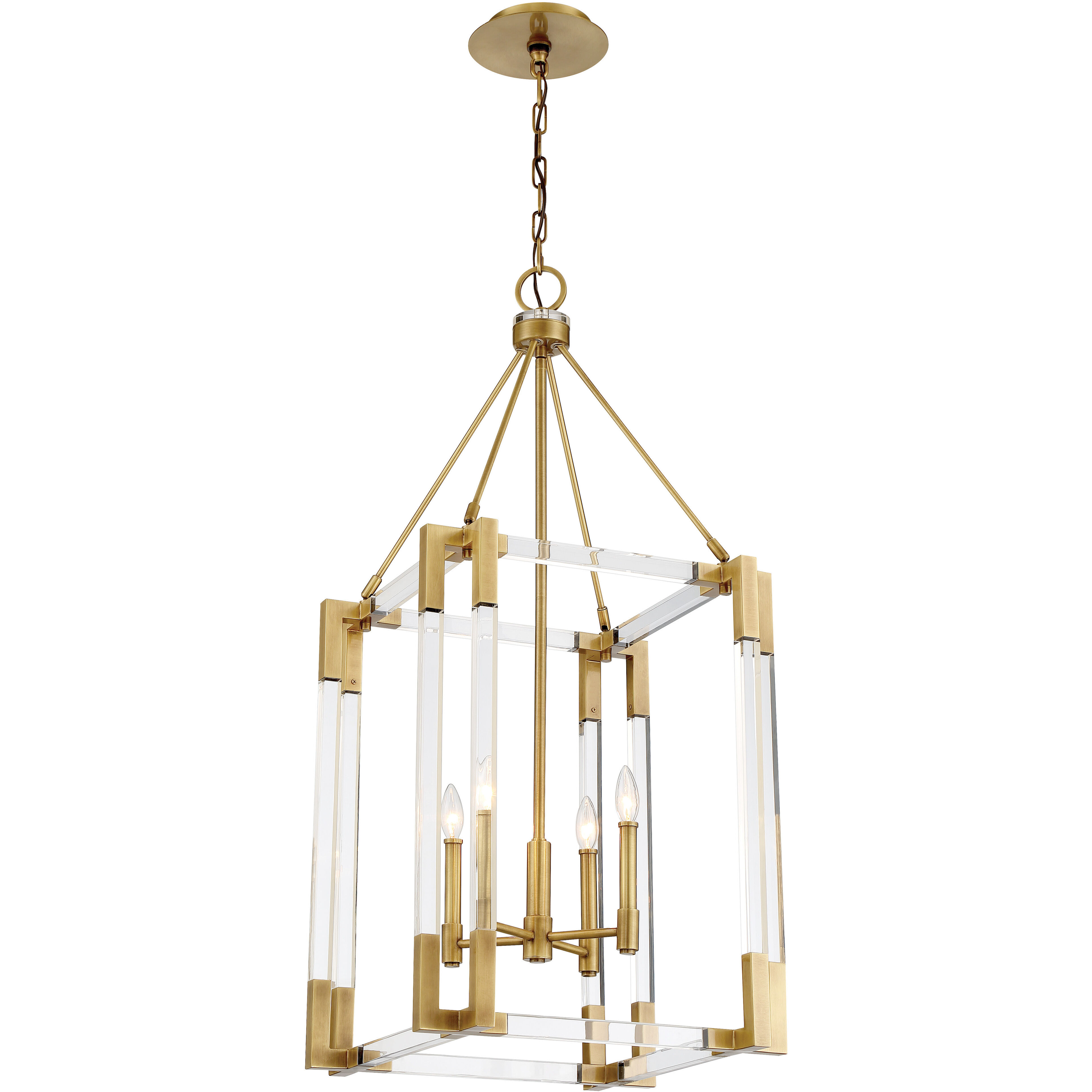 Prima Vista 4 Light 19.25 inch Aged Antique Brass Pendant Ceiling Light