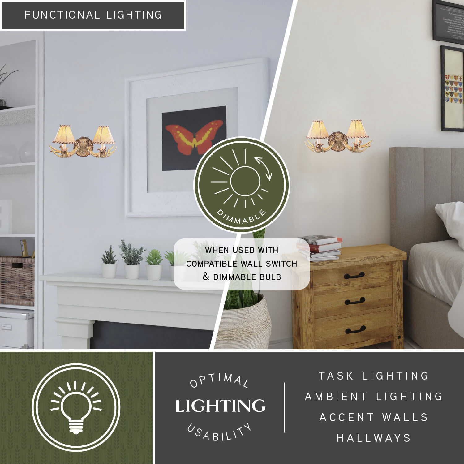 Lodge LED 16.75 inch Noachian Stone Wall Light