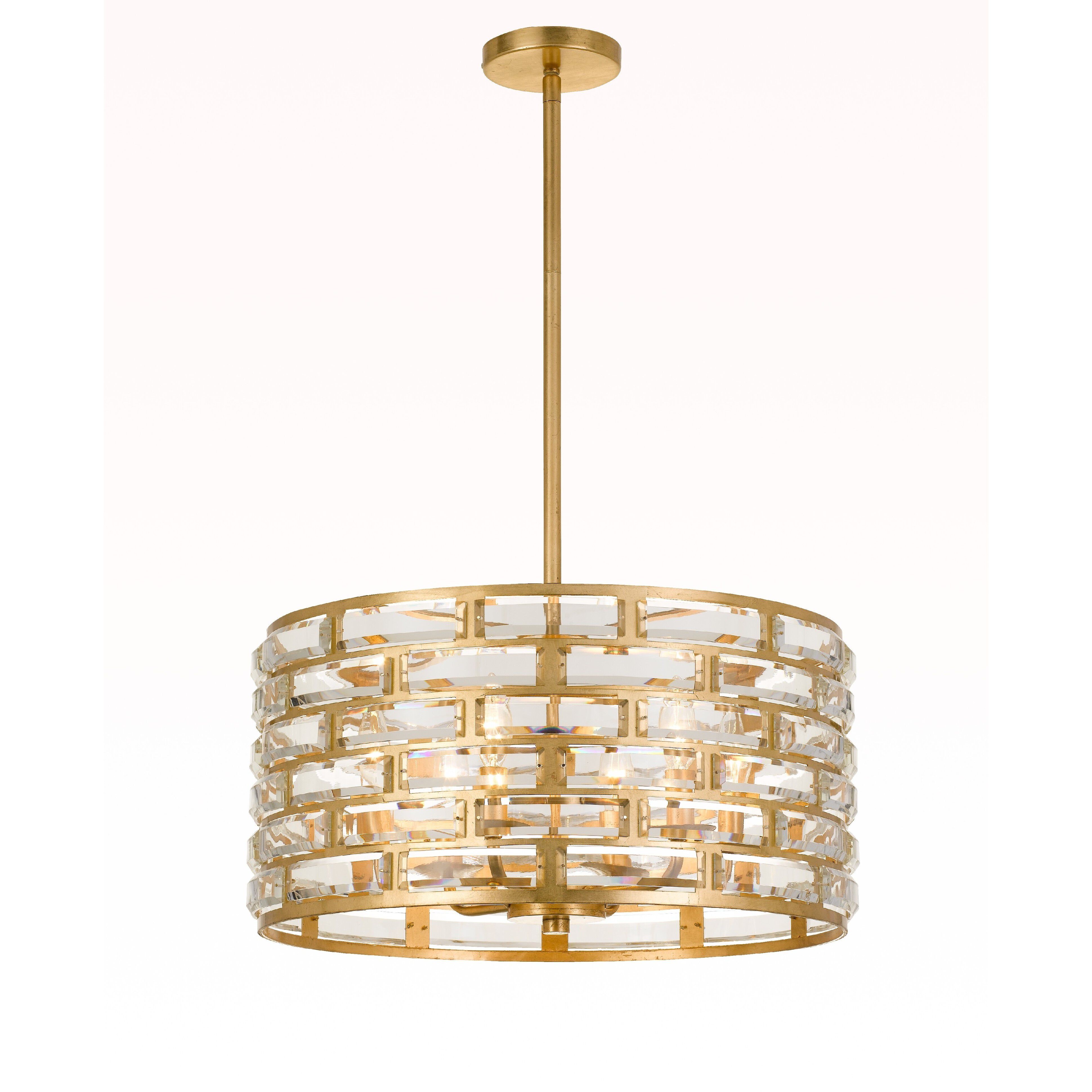 Meridian Pendant Ceiling Light in Antique Gold