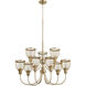Omni 9 Light 32 inch Aged Brass Chandelier Ceiling Light