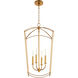 Mantle 4 Light 15 inch Gold Leaf Entry Ceiling Light