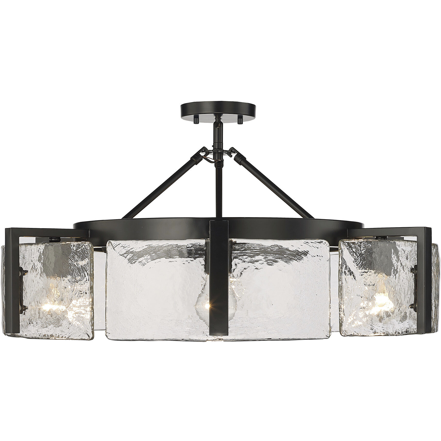 Aenon 6 Light 27.75 inch Matte Black Semi-Flush Mount Ceiling Light