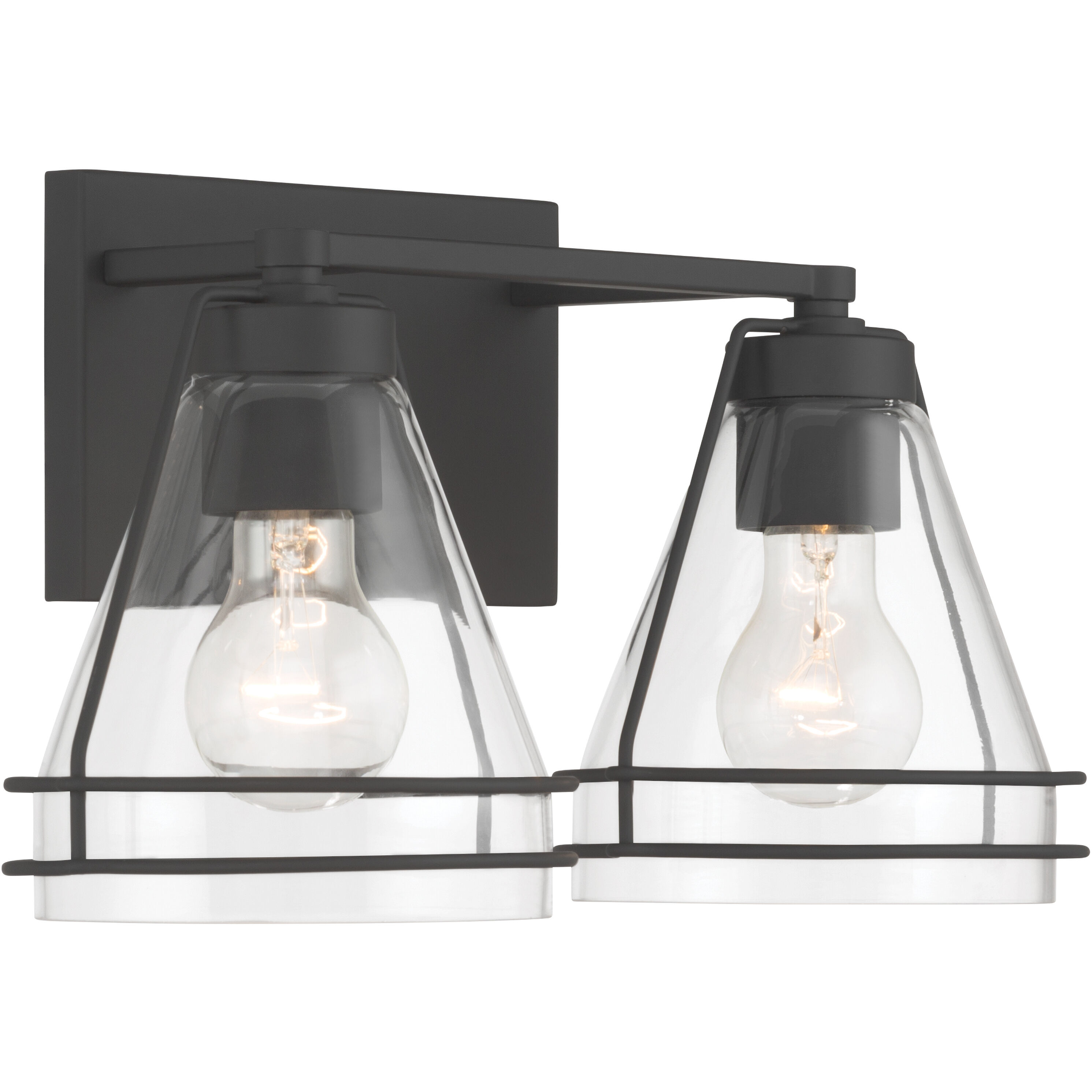 Lorenth 2 Light 15.5 inch Dark Matte Black Vanity Wall Light