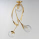Firenze 3 Light 28.25 inch Gold Leaf Semi-Flush Mount Ceiling Light in Clear Ribbed