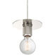 Central 1 Light 6 inch Polished Nickel Pendant Ceiling Light