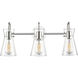 Camellia 3 Light 22 inch Polished Nickel Bathroom Vanity Light Wall Light