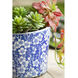 Terracotta Blue and White Outdoor Planter, Set of 4