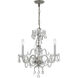 Traditional Crystal 3 Light 16 inch Polished Chrome Mini Chandelier Ceiling Light in Clear Italian