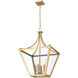 Montalcino 4 Light 18 inch Rubbed Brass Chandelier Ceiling Light