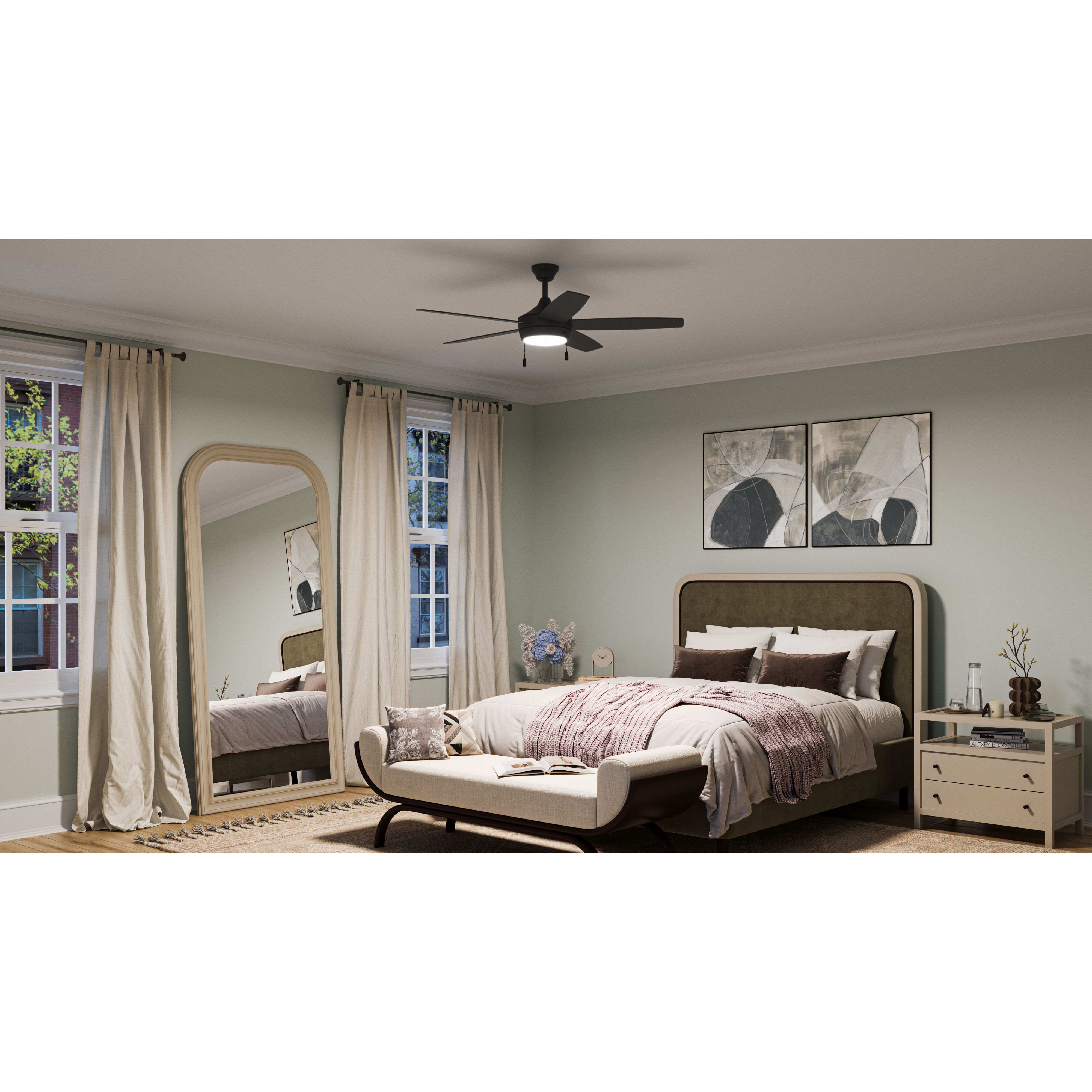 Nolyn V 52 inch Matte Black Ceiling Fans