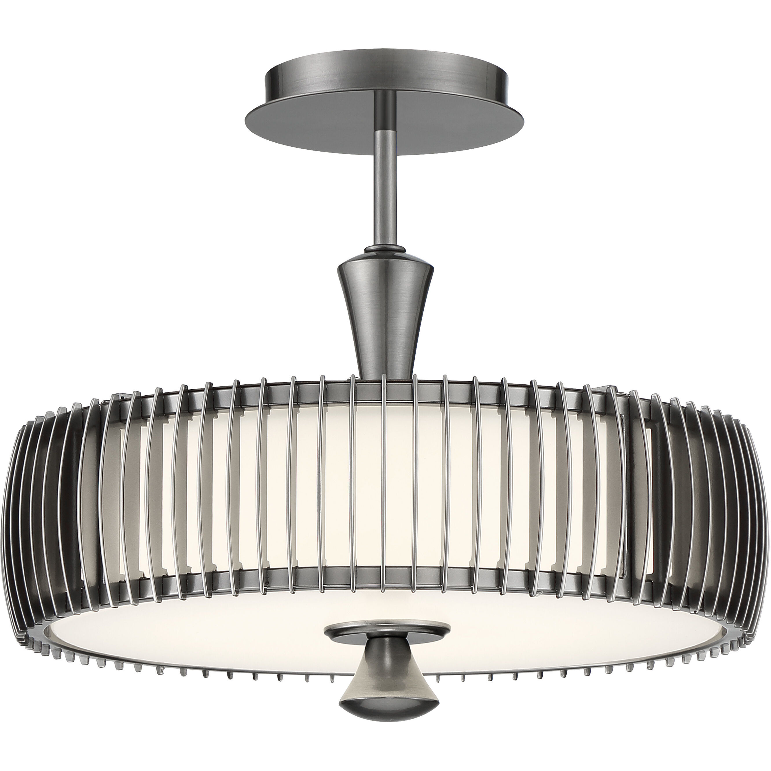 Night Moves LED 15 inch Pewter Semi Flush Ceiling Light
