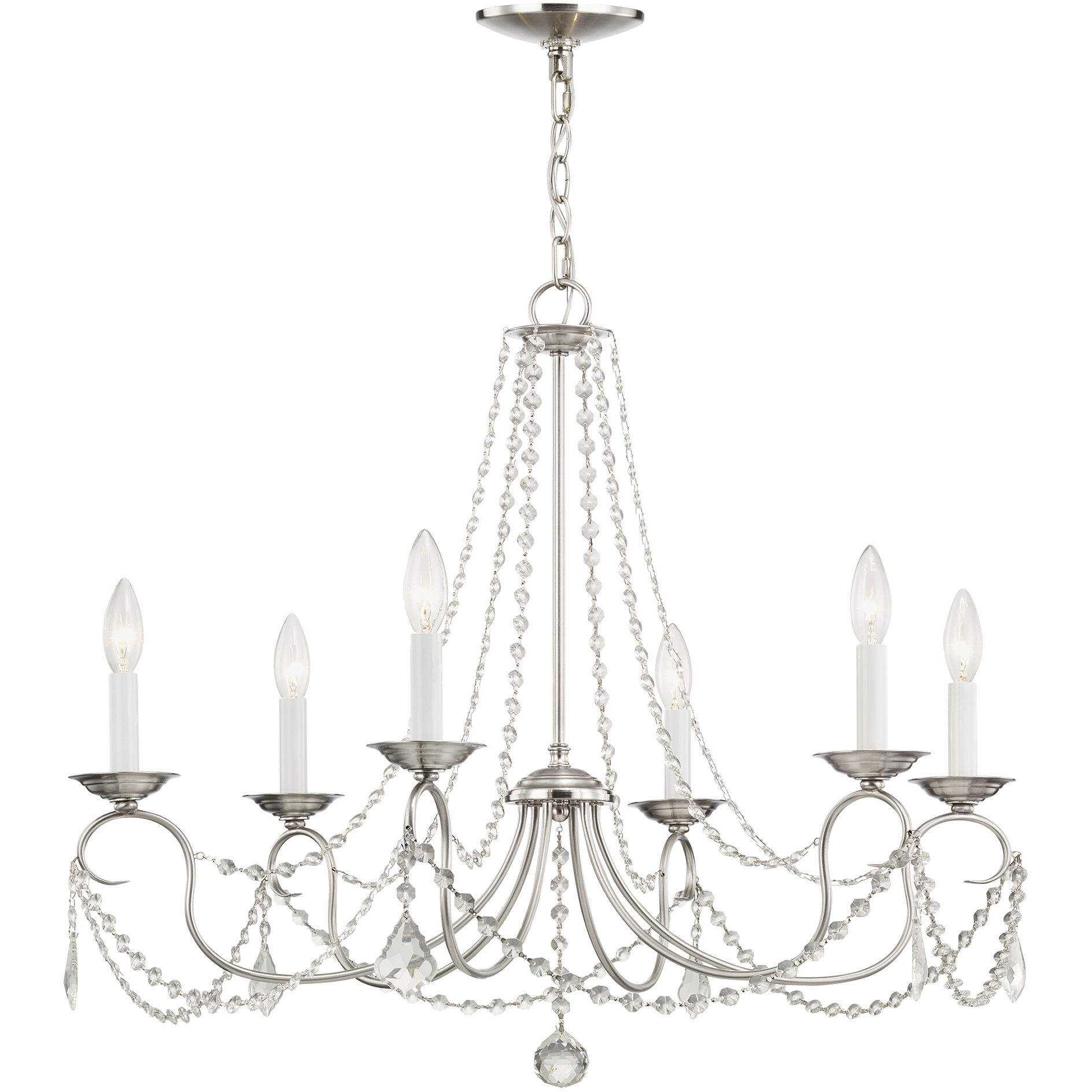 Pennington 6 Light 28 inch Brushed Nickel Chandelier Ceiling Light