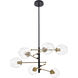 Paragon 6 Light 32 inch Matte Black and Brass Pendant Ceiling Light