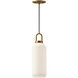 Alora Mood Soji 1 Light 5.13 inch Aged Gold Pendant Ceiling Light in Matte Opal Glass
