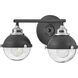 Fletcher 2 Light 16 inch Black with Chrome Vanity Light Wall Light in Black/Chrome