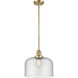 Franklin Restoration Bell 1 Light 12 inch Satin Gold Mini Pendant Ceiling Light in Incandescent, Seedy, Franklin Restoration