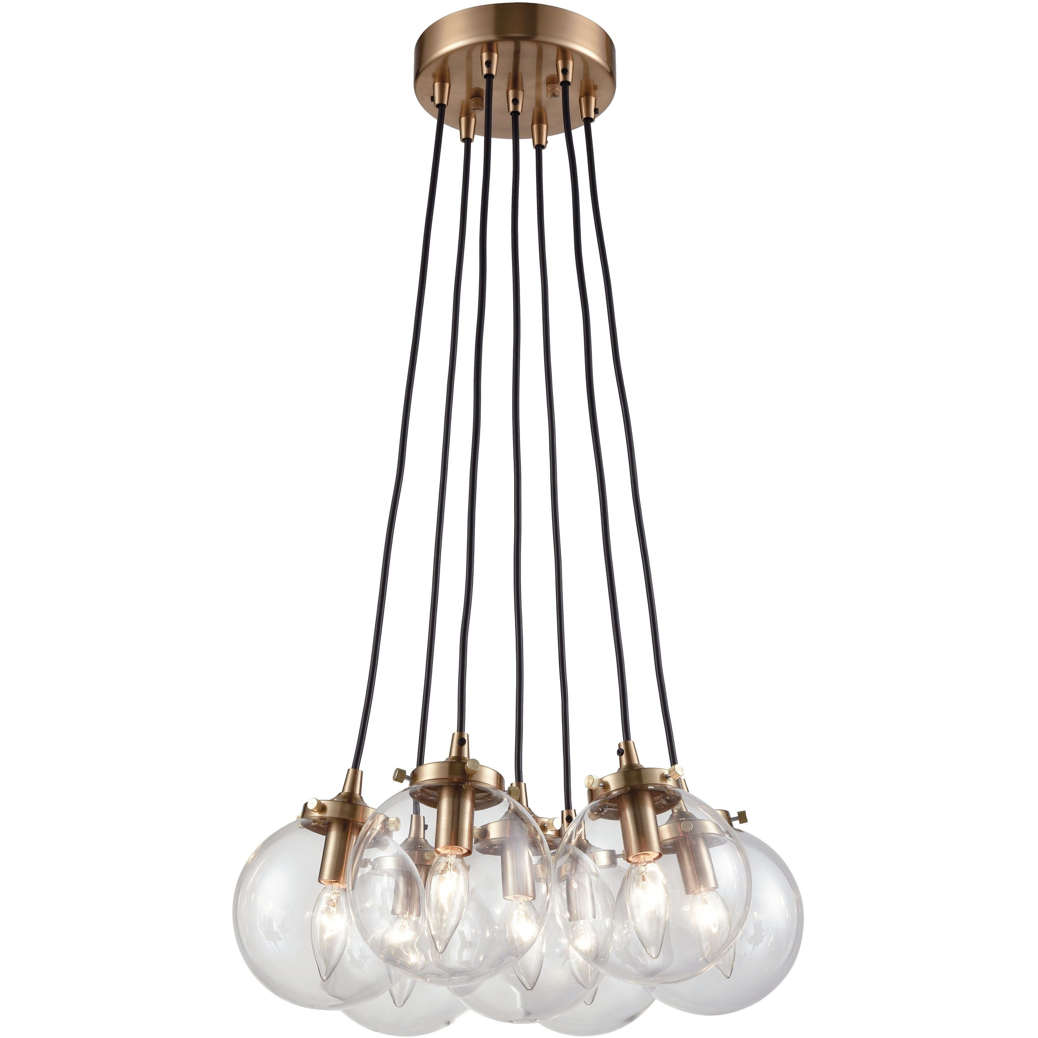 Boudreaux 7 Light 18 inch Matte Black with Antique Gold Chandelier Ceiling Light