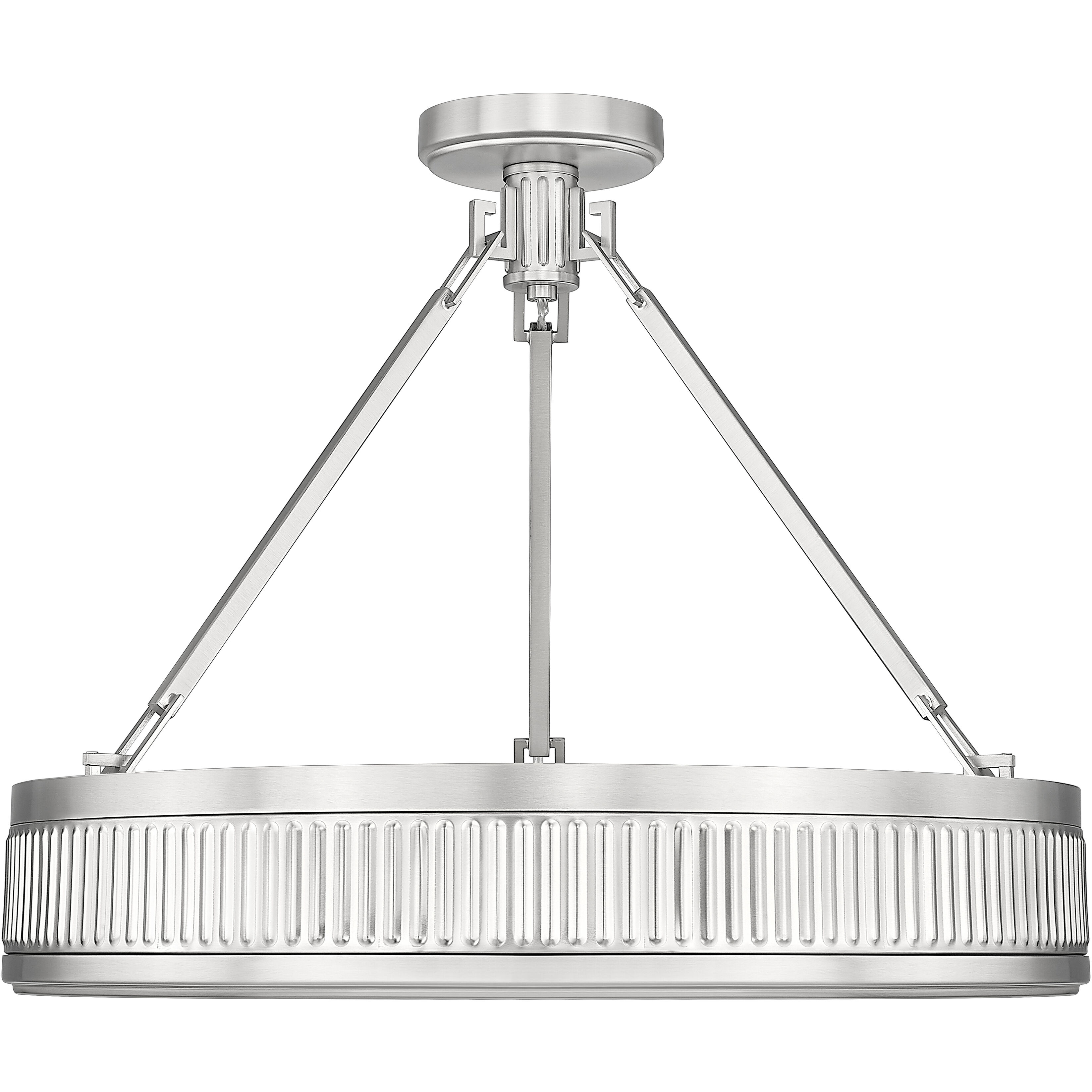 Quinn LED 22 inch Satin Nickel Semi Flush Mount Ceiling Light