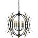 Monique 8 Light 36 inch Mahogany Bronze with Antique Brass Accents Dining Chandelier Ceiling Light