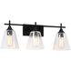 Hollis 3 Light 25 inch Black Wall Sconce Wall Light