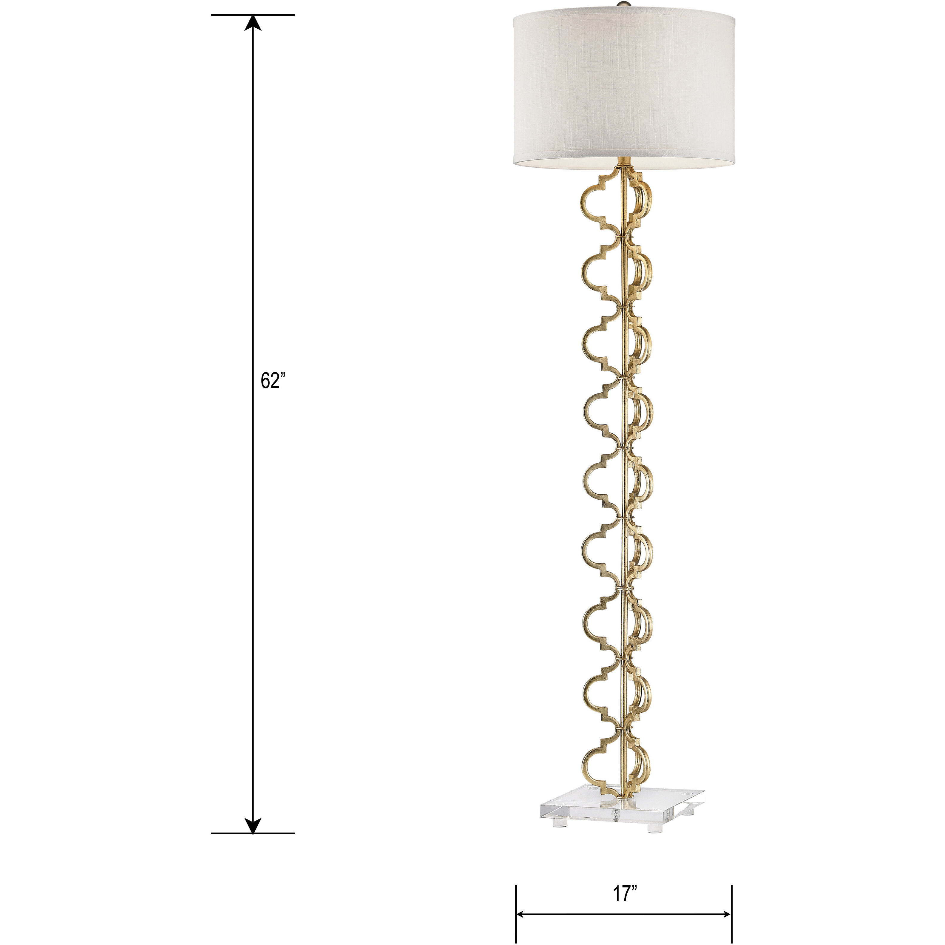 Castile 62 inch 60 watt Painted Gold Floor Lamp Portable Light