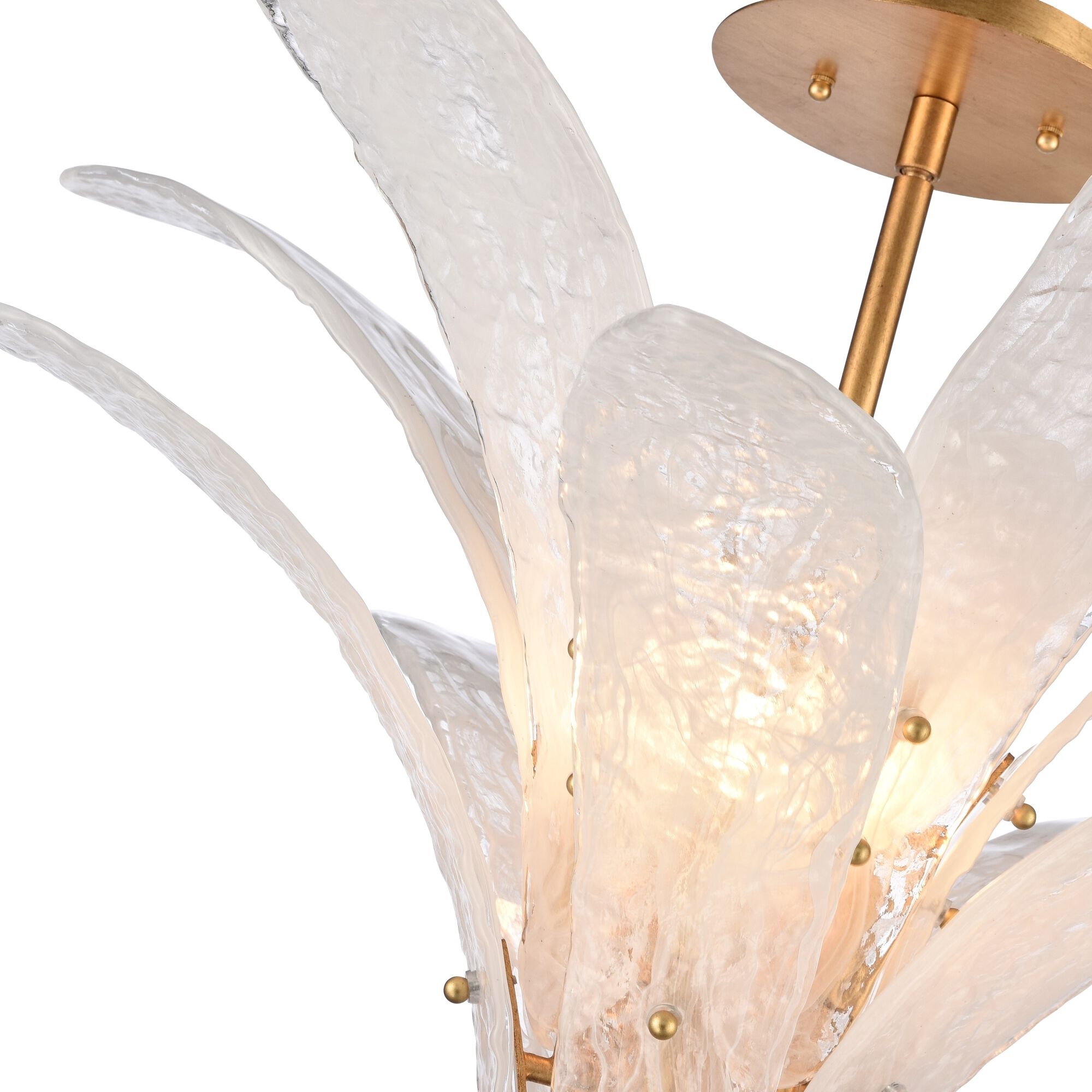 Fiore 5 Light 20 inch Antique Gold Leaf Semi Flush Ceiling Light